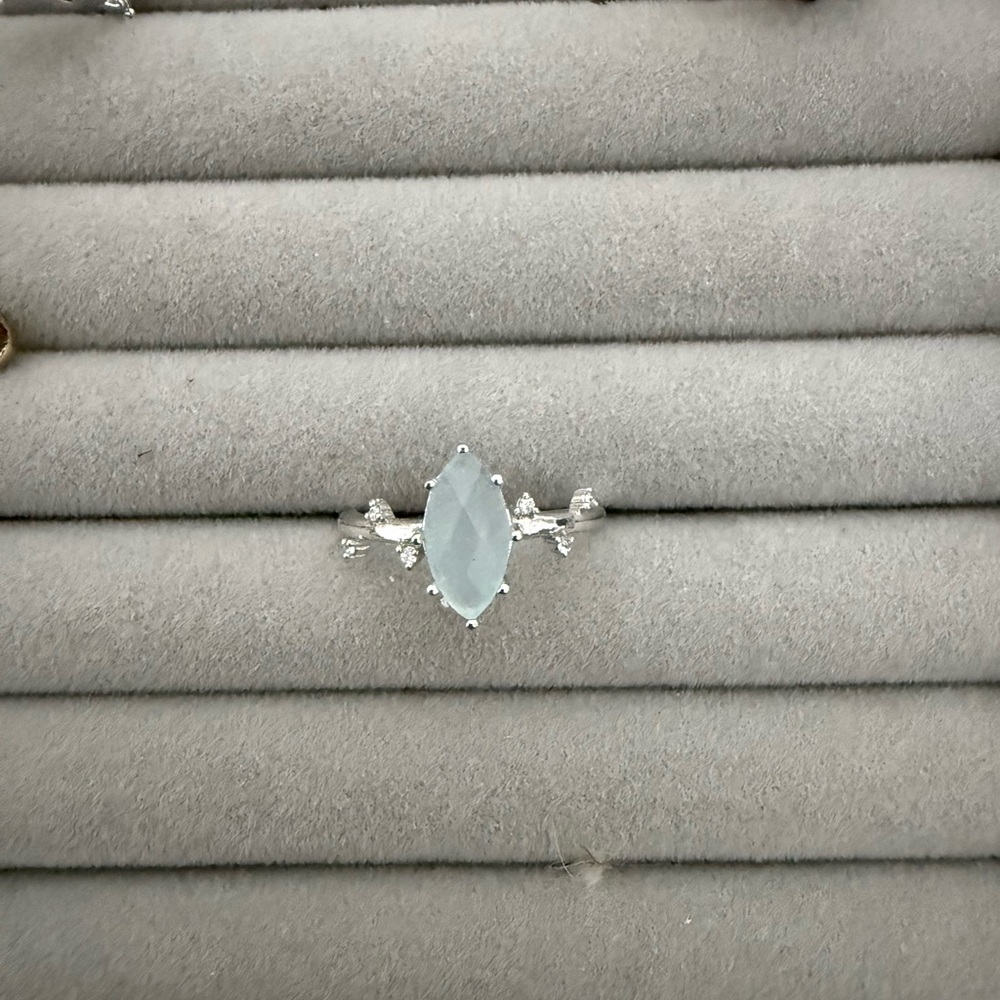 Stunning Silver Marquise-Cut Ring